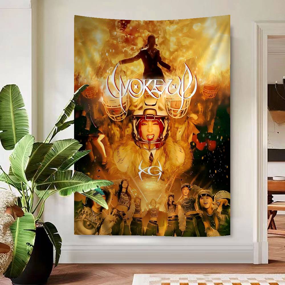 Kpop XG Group Hanging Bohemian Tapestry Hanging Tarot Hippie Wall Rugs Dorm Japanese Tapestry