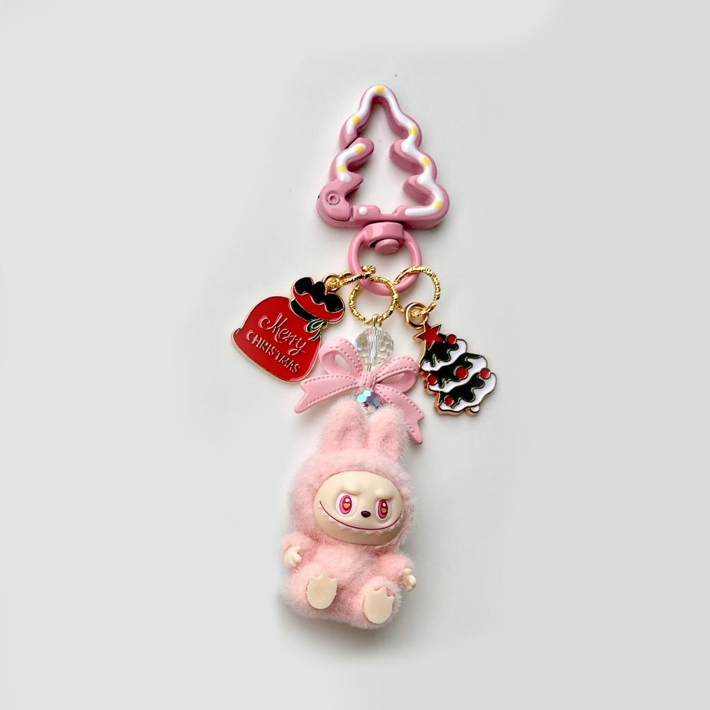 Flocking Mini Keychain Vinyl LABU Cute Grain Baby-free Bag Mobile Phone Pendant Cute Keychain