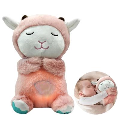 Snooze Sleep Aid Baby Sheep Cuddly Toy with Heartbeat Snooze Sheep Baby Toy Night Light with Music for Babies First Equipment for Christmas Day