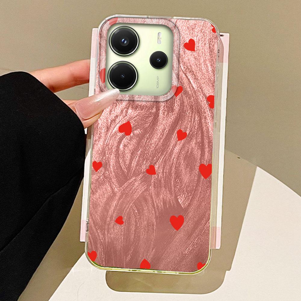 Black Full Screen Love Phone Cases Phone Case for Xiaomi Redmi 14C 13C 14T 13T A5 A4 A3 Note 14 13 Pro Shell Silicone Back Cover