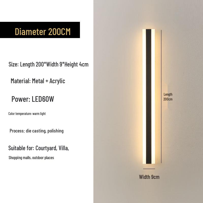 Minimalist Outdoor IP65 Waterproof Wall Light for Garden and Villa