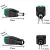 12V DC Power Connector 5.5mm x 2.5mm Power Jack Adapter 100 Pairs/100PCS For Led Strip CCTV Security Camera Wire Ends