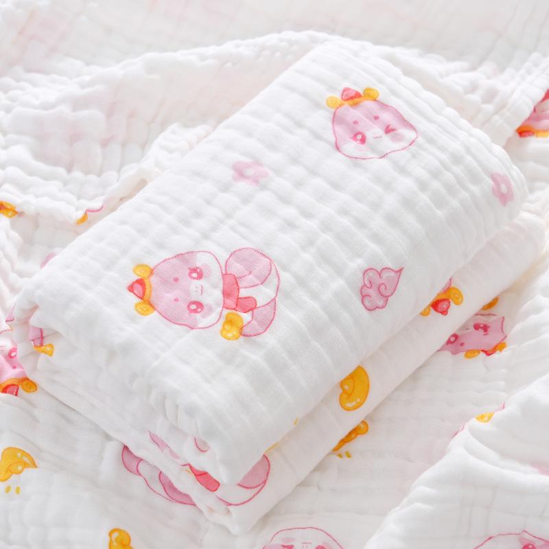 High-Density Six-Layer Pure Cotton Baby Bath Towel and Swaddling Blanket for Newborns and Children