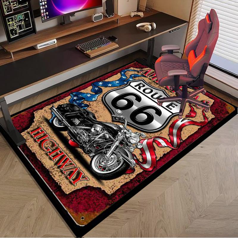 Route 66 Area Rug Office rug, Chair Rug, Decor Carpet Livingroom bedroom Mat, Large Size Fan gifts Christmas gifts