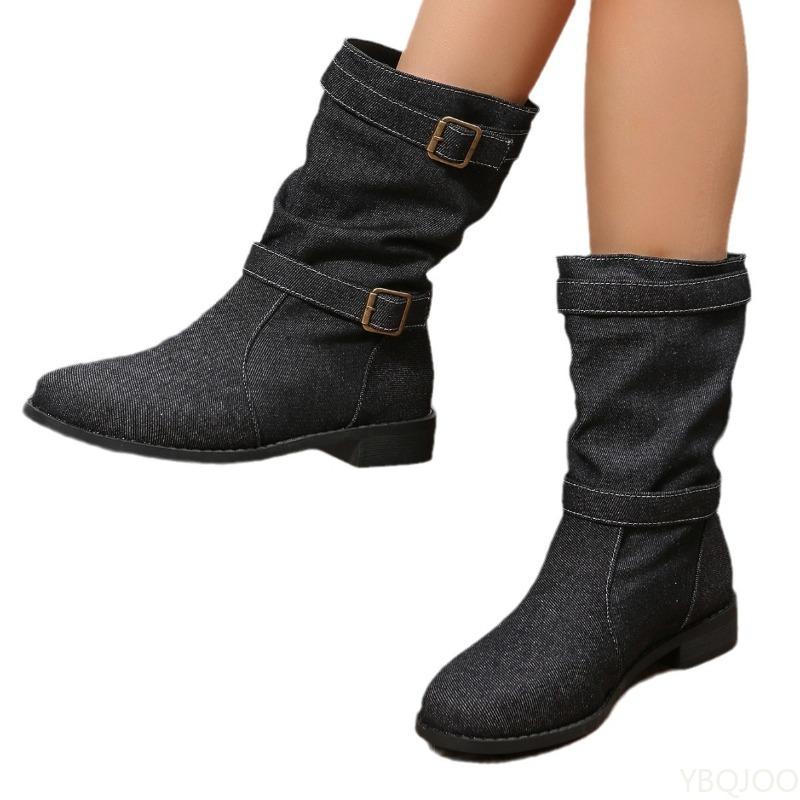 New spring Comfortable Solid Color Women Ankle Boots Women's Boots Mid Boots Fashionable Minimalist Round Toe Platform Shoes