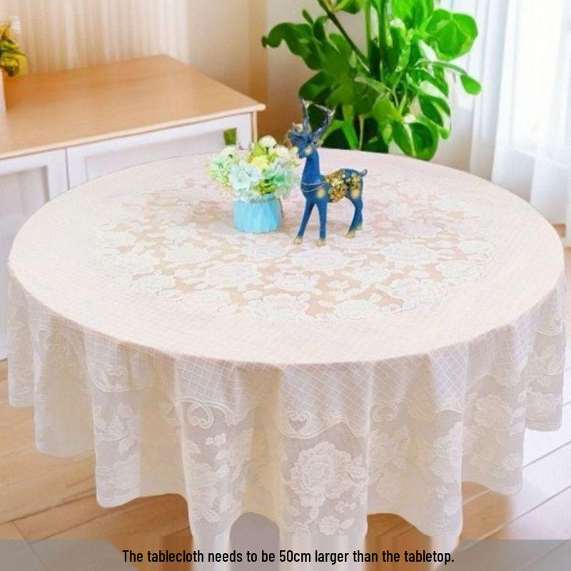 Large Wash-Free Round Tablecloth for Dining and Hotel Use - New Year Boutique Edition