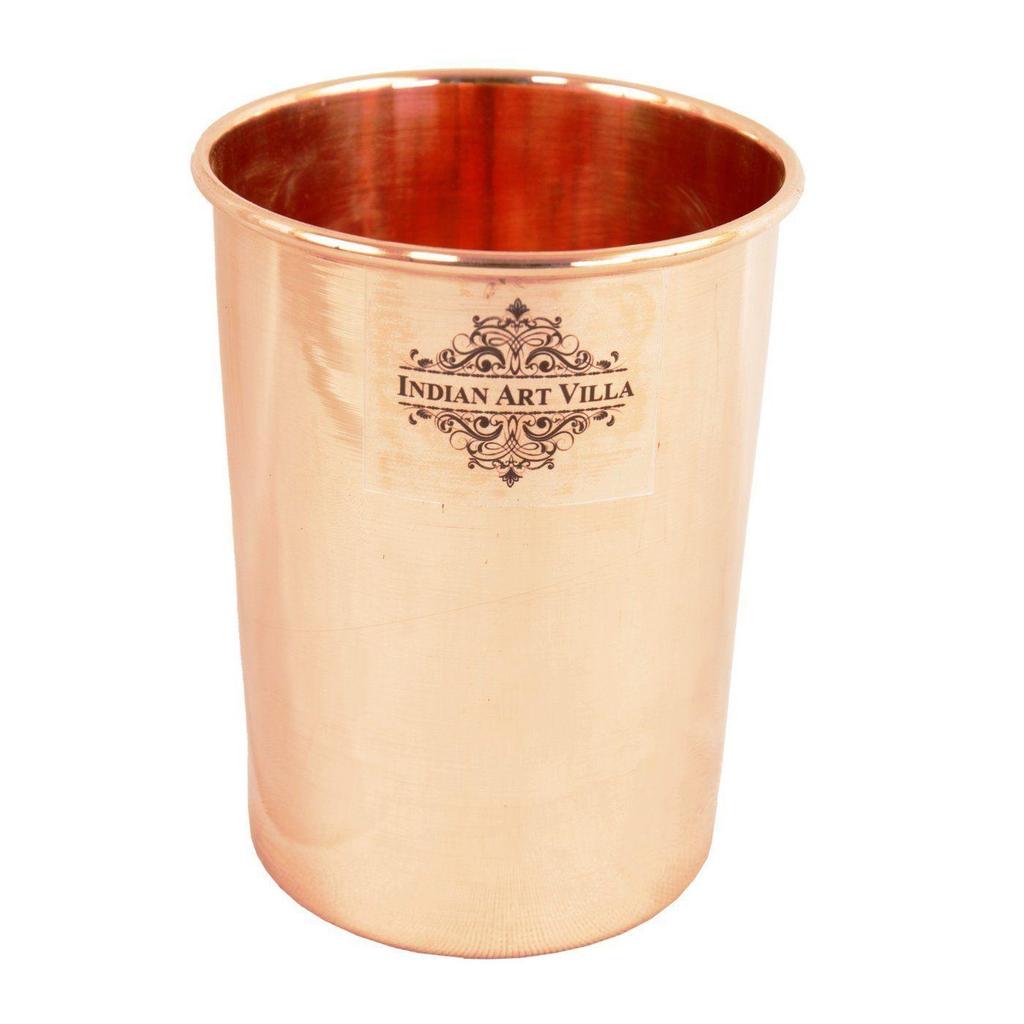 Copper Drinkware Gift Set of Plain Shine Finish Design 1 Bottle & 2 Glass with Gift Box, Gift Item for Diwali, Bottle-750 Ml & Glass-300 Ml