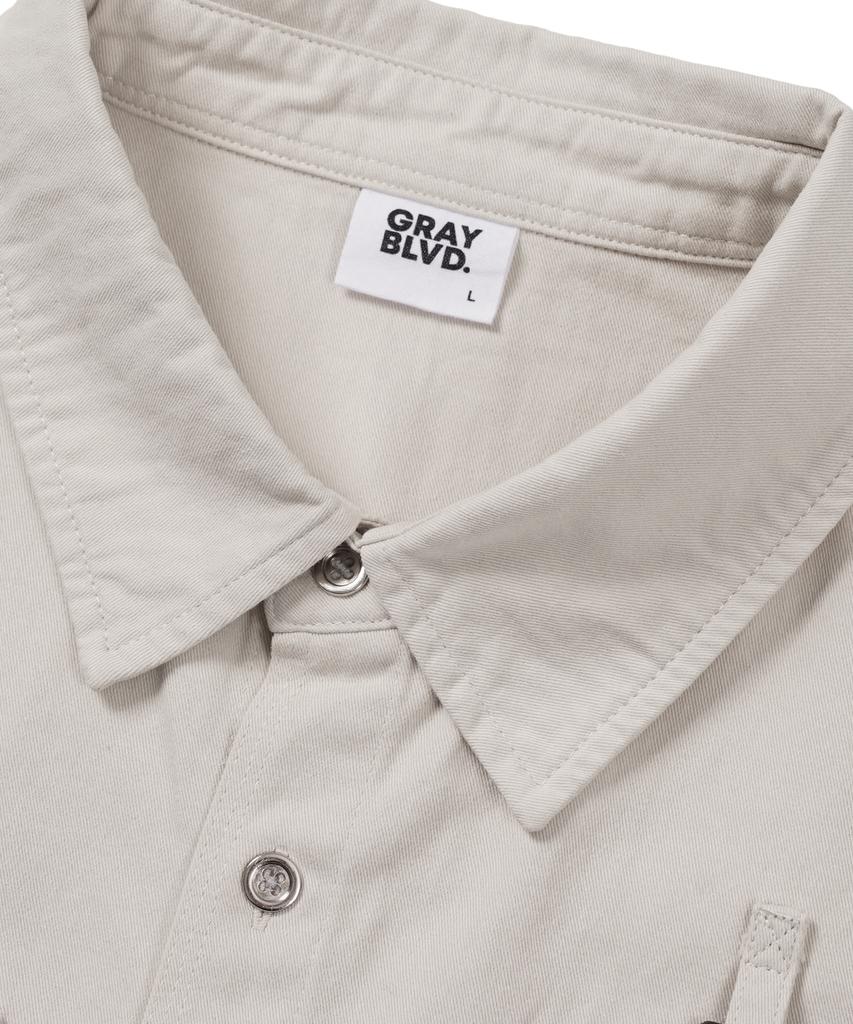 GRAYBLVD Fade Short Sleeve Work Shirt Gkbsh41 (Beige)