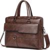 Briefcase Bag for Men, 14 Inch Leather Laptop Messenger Bag, Business Office Shoulder Handbag, Durable Style