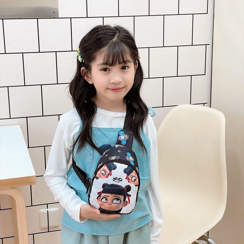 Ne Printed Zha Shoulder Chest Bag Anime Peripheral Children Outdoor Cartoon