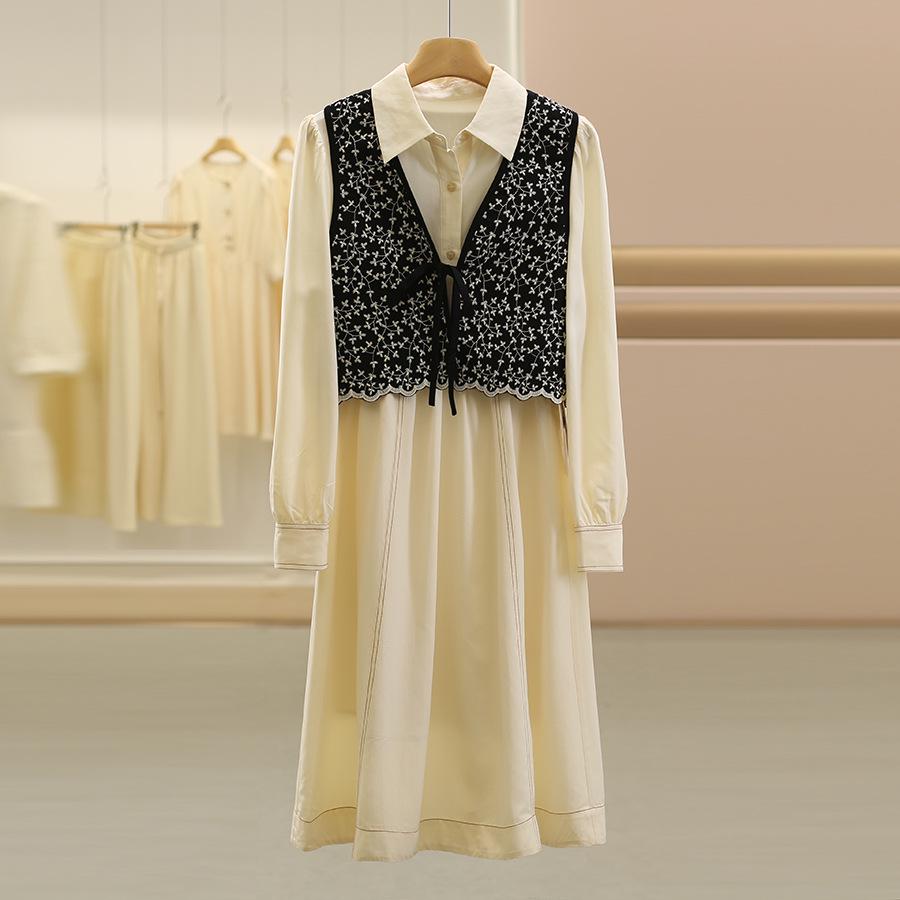 

Tencel Embroidered Jacket & Dress Set [DS22] Large