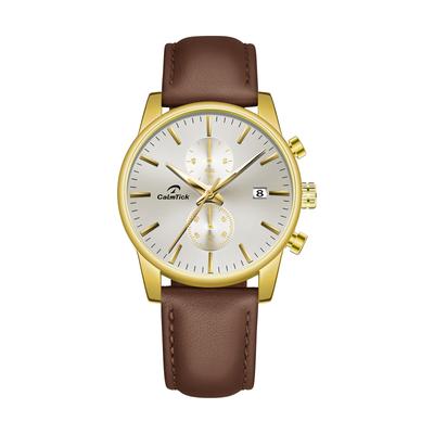 CalmTick Herrenuhr: Großes Zifferblatt, Quarzwerk, Datumsanzeige, Wasserdichtigkeit, Leuchtzeiger, Chronographenfunktion, Stilvoll und Schlicht, Beliebt