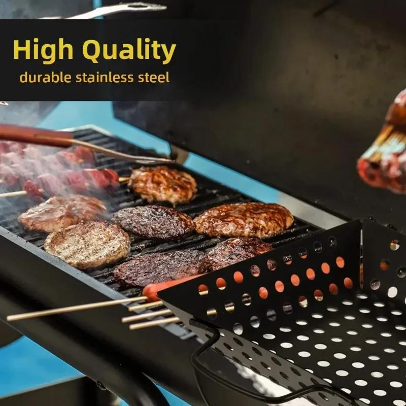 1pc New Grill Basket,Non-stick Vegetable Grilling Basket Cooking Basket,BBQ Grill Tools for Cooking Fishes,Kebabs Kitchenware