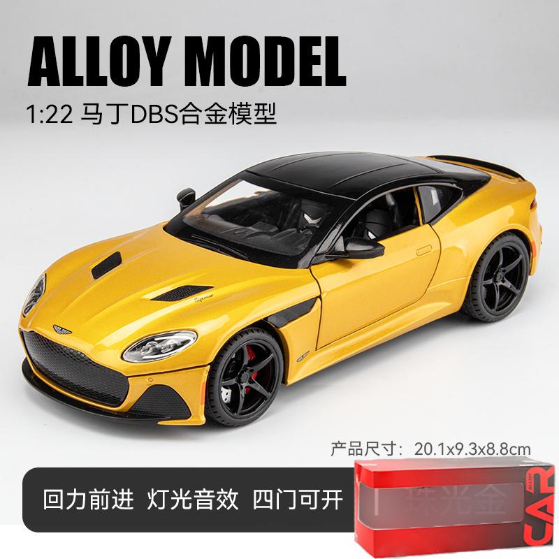 1:22 Aston Martin DBS Superleggera Grand Tourer Sportwagen Legering Metaal Diecast Modelauto Geluid En Licht Pull Back Speelgoed Verzamel