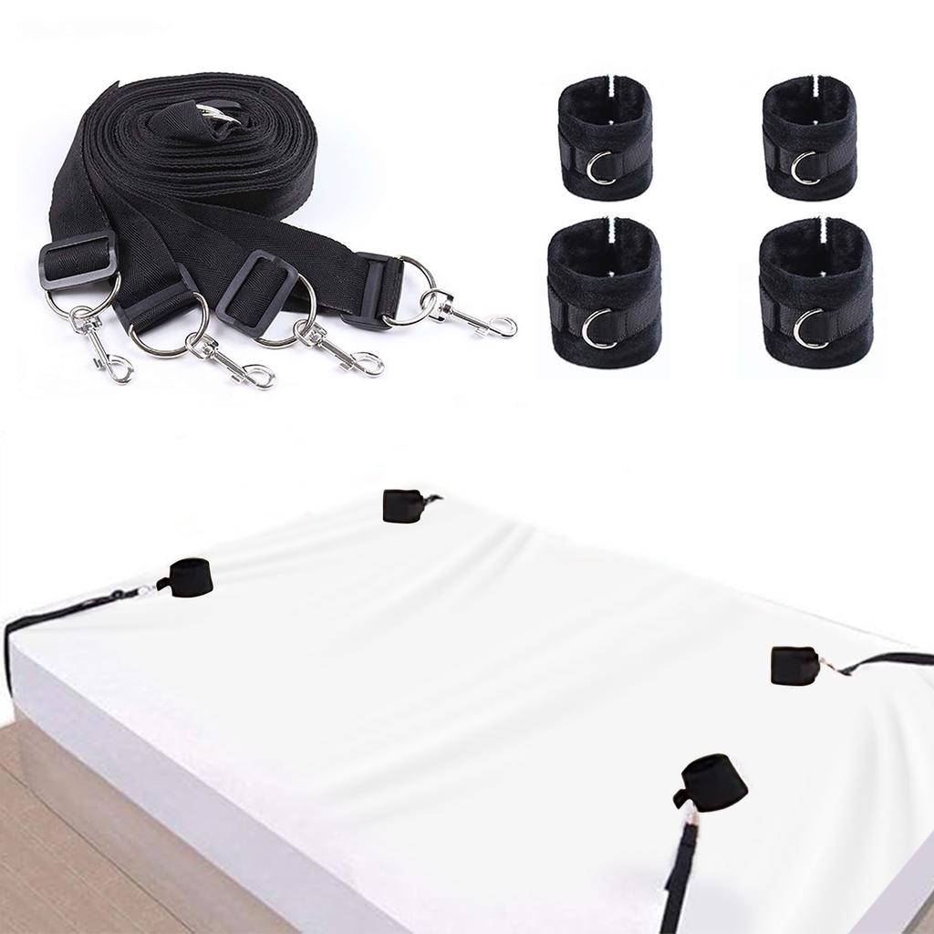 Sex-Tools für BDSM-Bondage, Bett-Bondage-Fesselset, Sexspielzeug für Erwachsene für Paare, SM-Sexspiel, Handgelenke, Fußfesseln, Bondage-Set