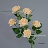 6-Head Angled Rose Artificial Flowers for Wedding Hall, Garden, and Landscape Styling