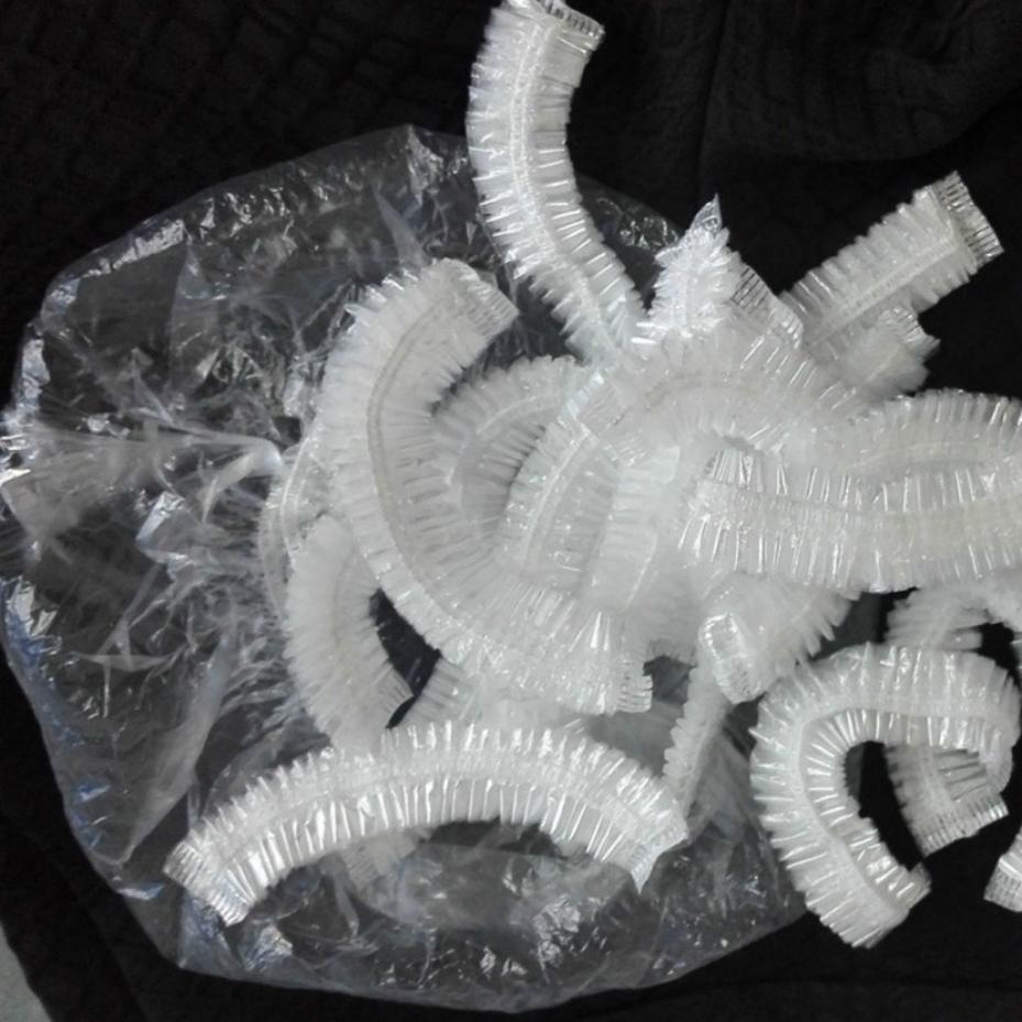 50 Pcs Disposable Shower Cap With Enlarged Thickness Transparent Hair Dye Waterproof And Oil Resistant Shower Head Cover