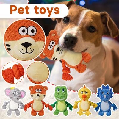 Pet Plush Squeaky Toy With Cotton Rope For Teeth Grinding, Dog Toy, Pet Supplies.