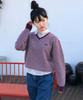 CGP (Women) Striped V-Neck Knit - Purple