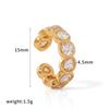 Ear Cuff Cartilage Stacking C-Shaped CZ Thick Earring, 18K Gold Plated Stainless Steel Clip On, 1Pc Single Fake Piercing Jewelry
