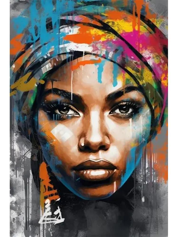 Abstract African Black Female Portrait 5DDIY Diamond Painting Art Cross Embroidery African Girl Painting Living Room Decoration