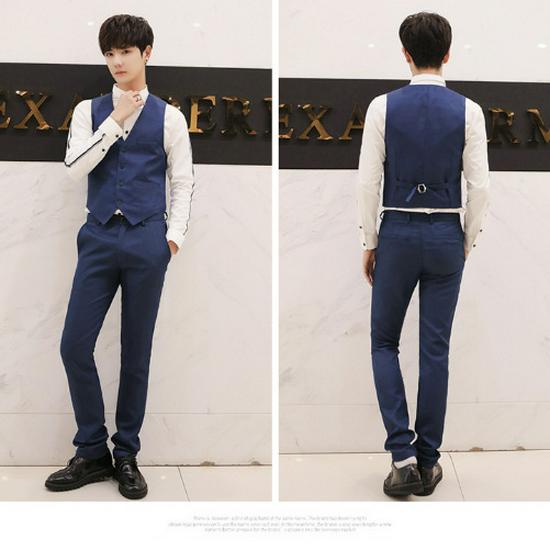 Ανδρικό Γιλέκο Κοστουμιού Casual Slim Fit Κορεατικού Στυλ Μεγάλο Μέγεθος