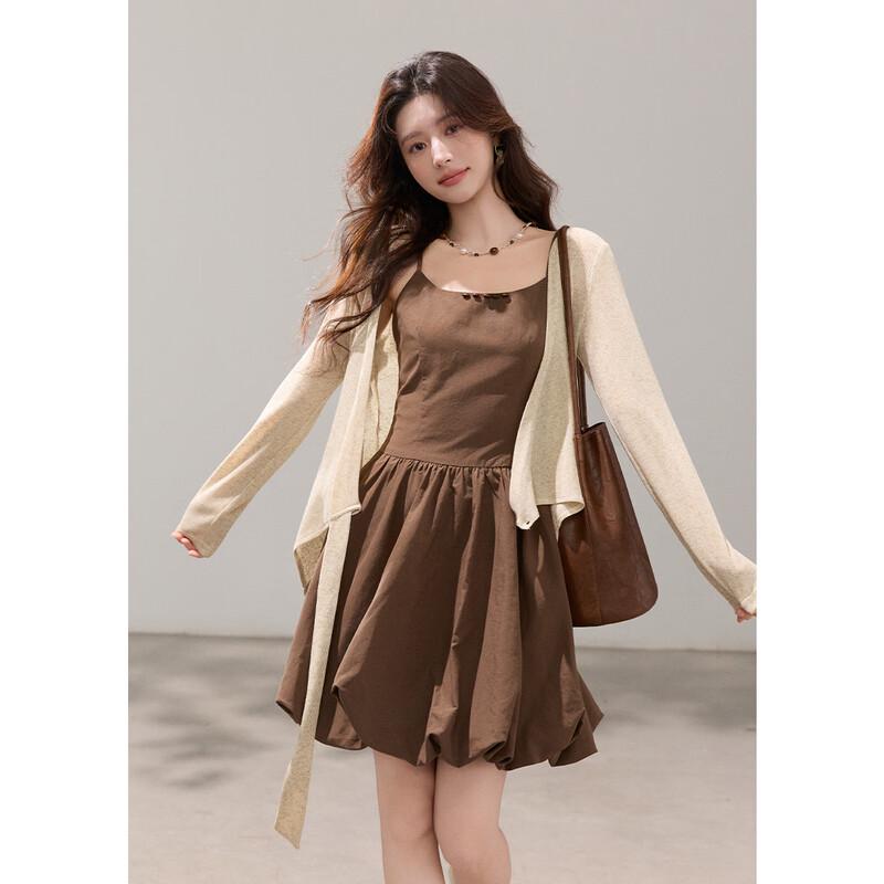 Mishow Women's Knit Cardigan & Slip Dress Two-Piece Set
