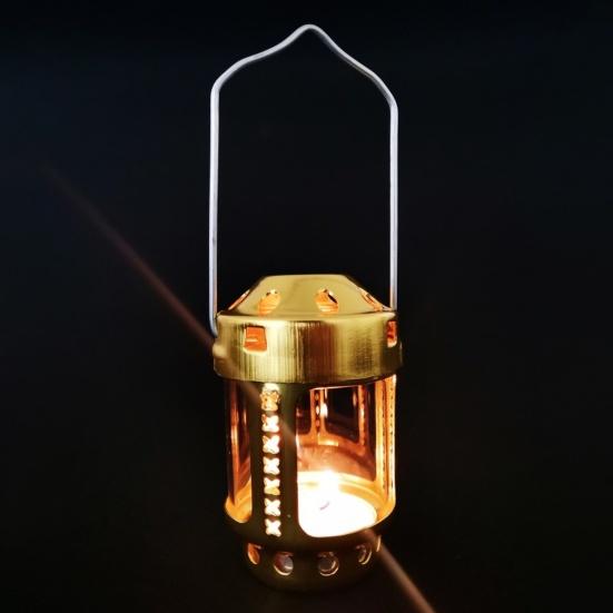 Candle Lantern Mini Bright Aluminium Alloy Brass Night Fishing Hanging Candle Lamp for Outdoor Camping Angling