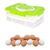 Storage Box Double Layers 24 Grids Eggs Holder Large Capacity Airtight Organizer for Home