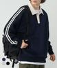 UNTAPPED STUDIO Track Rugby Collar Oversized Sweatshirt 3 Colors