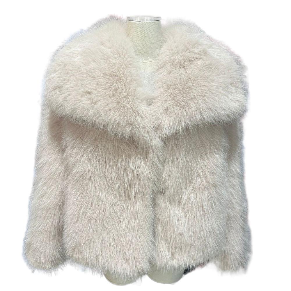 VAYLA Damski Płaszcz Jesienno-Zimowy ze Sztucznego Futra Pluszowy Puszysty Damska Kurtka Nowość Odzież Wierzchnia Biały Czerwony Szary Czarny Mieszanki Wełny Płaszcze