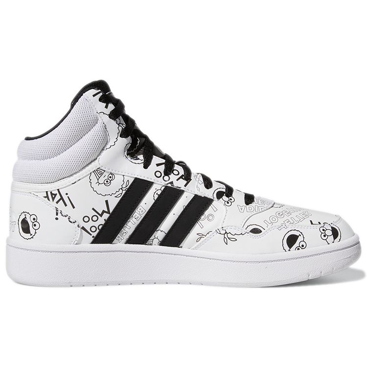 Adidas Neo Hoops 3.0 Mid Synthetic Leather Comfortable Mid-Top Sneakers Men Sneakers White Black GZ4859