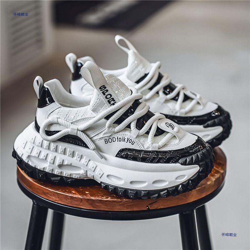 European Station Dad Shoes 2025 Spring Fashion Internet Celebrity Lacquer Lightweight Trendy Shoes Sports Heightening Casual Shoes