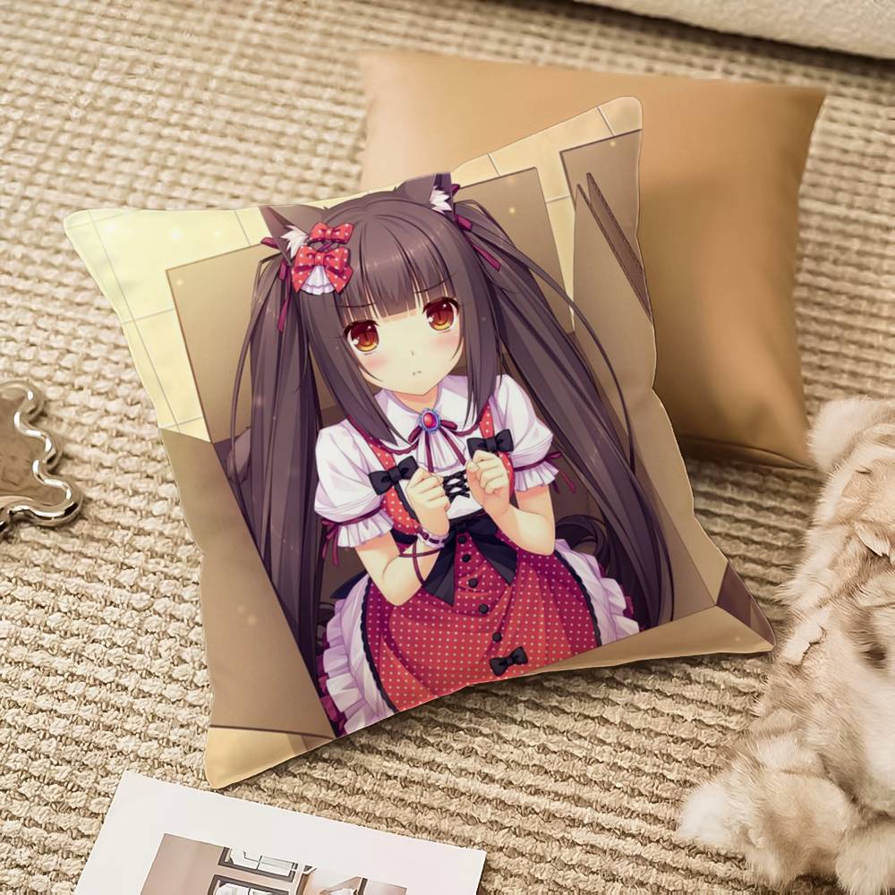 Cat Girl Cute N-NekoparaS Pillow Case Anti-dustmite Invisible zipper Sofa Bed