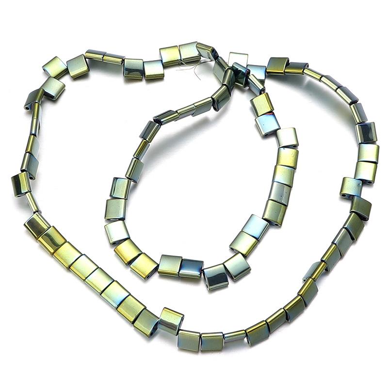 70-380pcs/Strand Two Holes Flat Square Hematite Beads Natural Stone Beads Spacer Loose Beads For Jewelry Making DIY Bracelet