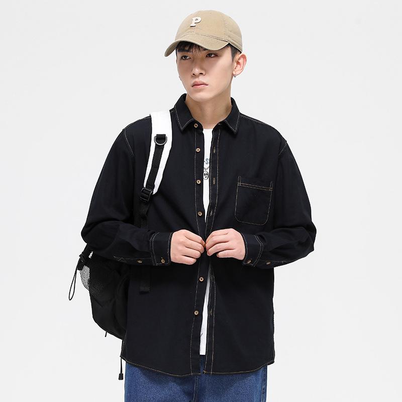 Camicia Casual Slim in Cotone Denim Giapponese da Uomo Dongyu per la Primavera