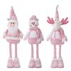 Christmas Plush Figurines Set With Glitter Fabric For Holiday Decor And Gift Giving