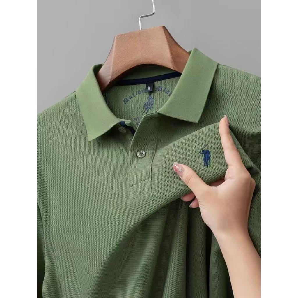 STORN 100% Reine Baumwolle Herbst und Winter Herrenmode Sportmarke Besticktes Pony Langarm POLO-Shirt Business Casual T-Shirt