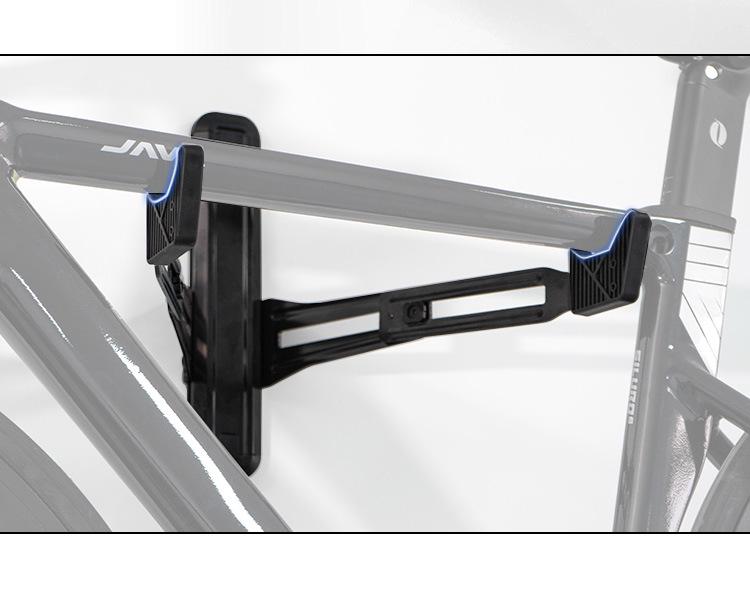 Adjustable Bicycle Wall Mount Rack with Silicone Protection, 40kg Capacity, Space-Saving Design.