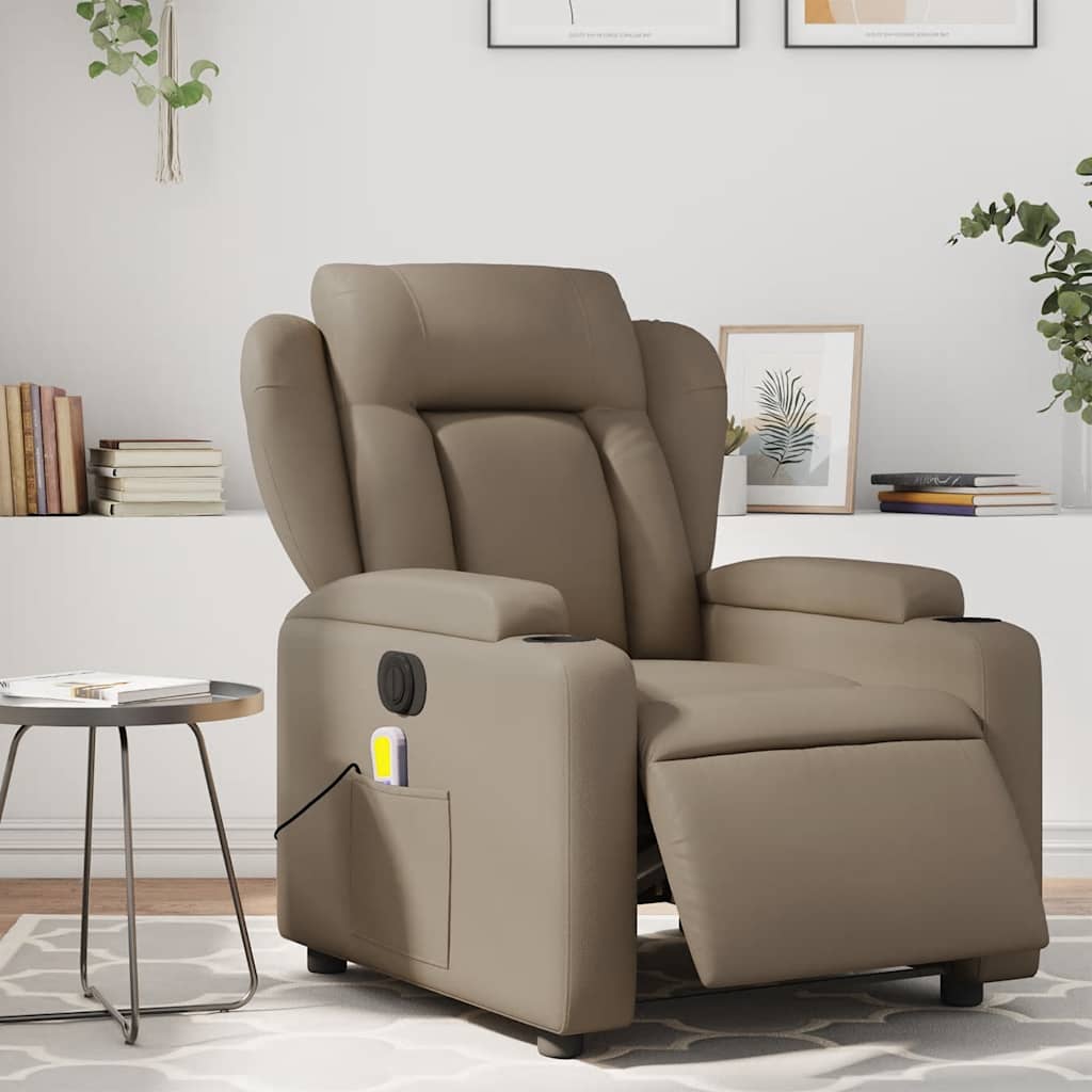 Electric Massage Chair Cappuccino Brown Faux Leather