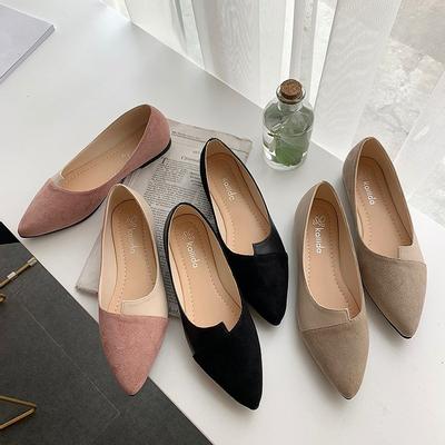 Printemps nouvelles chaussures pour femmes mode couleurs assorties chaussures de soirée bouche légère porter bout pointu fond plat petites chaussures simples femmes