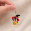 Decorative Holiday Ear Jewelry Witch Hat Puppy Earrings, Cute Dog Pumpkin Drop Lightweight Acrylic Jewelry, Halloween Accessories for Women