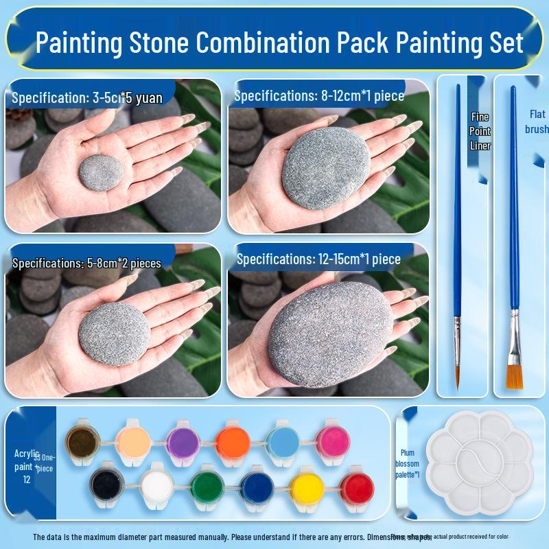 Hand-Painted Pebble Set for Kids - DIY Art & Craft Kit