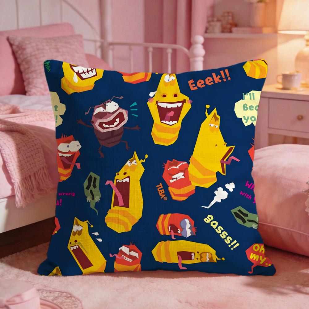 LLarvaS Süße Cartoon Kissenhülle Premium Komfort Wendbare Kissenhülle Zwei-in-Eins-Design Für Jeden Raum Auto-Innenraum