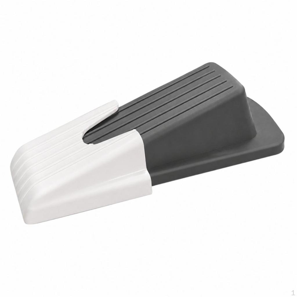 Rubber Door Stopper NonSlip Wedge Stop Ribbed Doorstop for Home, Office White