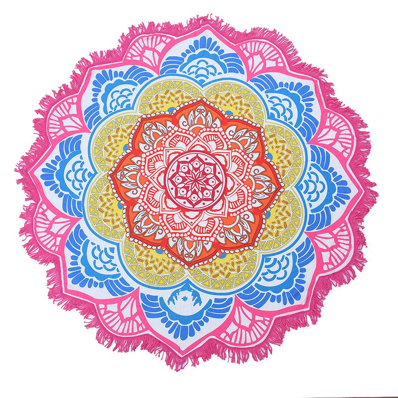 Bohemian Round Hippie Tapestry Beach Throw Tassels Indian Mandala Towel Yoga Mat