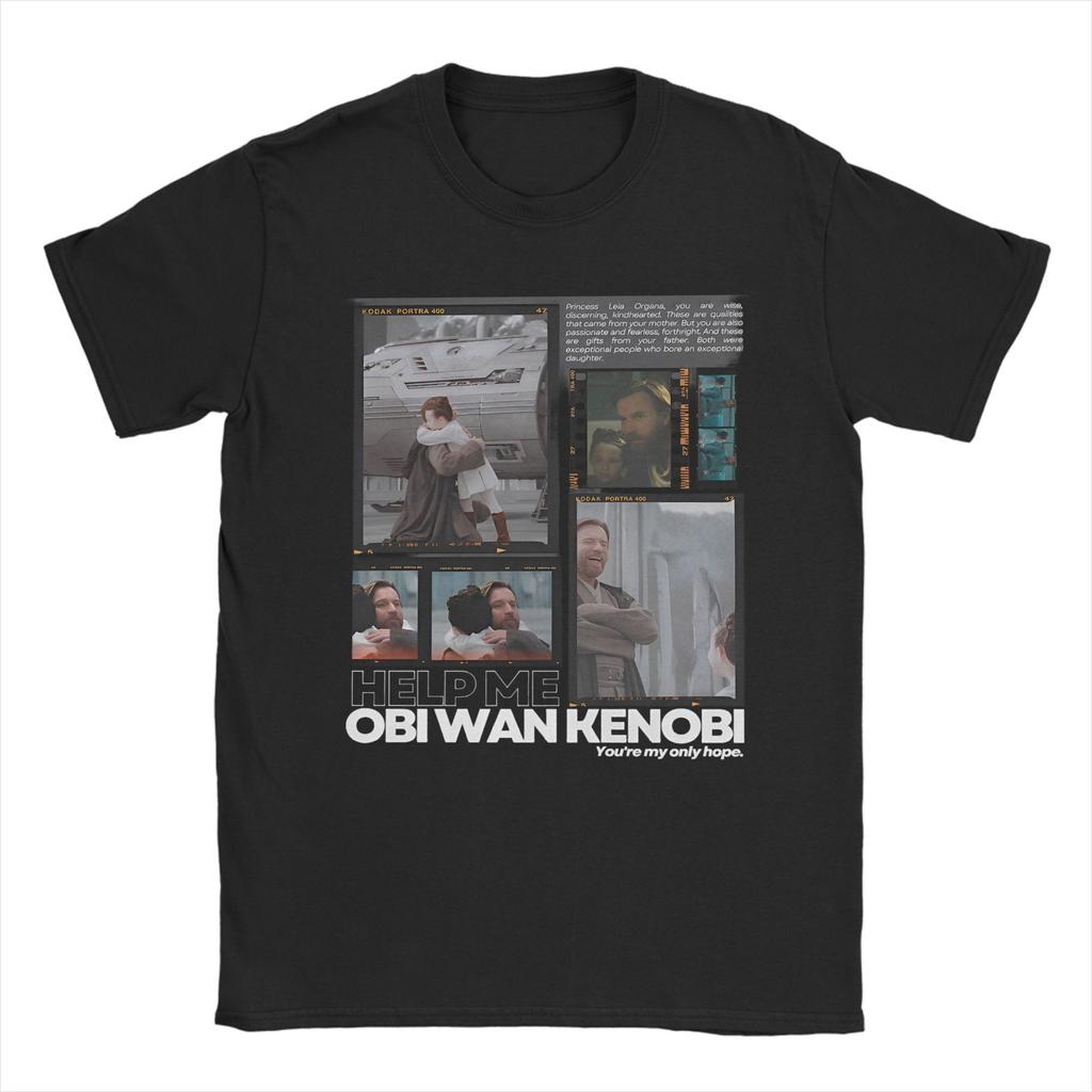 Obi-Wan Kenobi Koszulka Kosmiczna Męska Jezus Retro Kolaż Streetwear 100% Bawełna T-shirty Lato O-neck T-shirt Duże Rozmiary Top