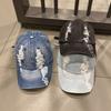 Washed Denim Baseball Caps Women Vintage Holed  Distressed Cap Fashion Sports Denim Hats Plain Women Men Dad Caps
