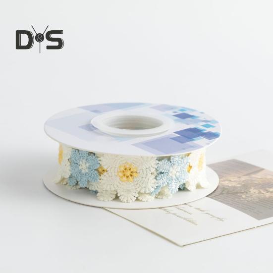 Haftowana wstążka z kwiatami 9,84 stopy Koronkowa taśma Słonecznik Wstążka DIY Koronka Wstążka do szycia Haftowa wstążka do sukni ślubnej Opaska do włosów Ozdoba ubrań