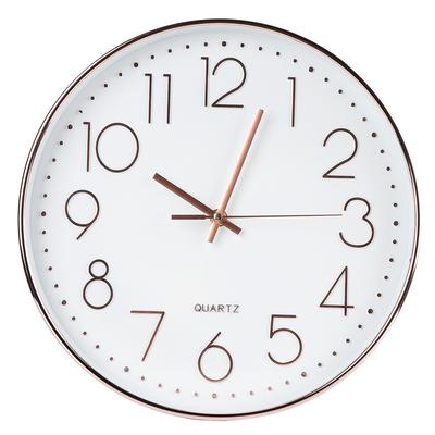 Reloj de Pared Grande de Cuarzo Silencioso Simple Colgante Decoración para Hogar Oficina Dormitorio (Oro rosa)